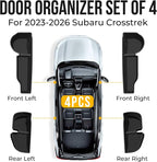 Car Door Storage Box for 2023-2026 Subaru Crosstrek Accessories, Front & Rear Door Side Pocket Organizer with Car Cup Holder Insert, Non-Slip Waterproof Door Slot Protective Pad, 4 Pack