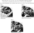 Auto Car Leather Steering Wheel Cover Anti Slip Wrap 15",Black