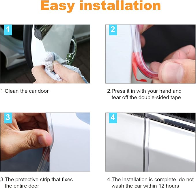 Car Door Edge Guards, 32FT Clear Universal Multifunction Car Door Trim Edge Body Strip Mold Scratch Guard Protector Fit for Most Car