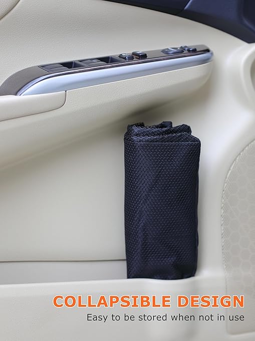 New Leak-Proof Travel Car Trash Bag, 3.5 Gallons Large Capacity Hanging Car Trash Can with Hook and Loop Lid and Handle, Multipurpose Trash Bin with Storage Pockets for SUV RV Camping (Black)