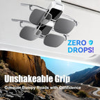 2 Pack Sunglasses Holder for Car, One-Handed-Operation Visor Sunglass Holder Clip, Easy Access Storage for Driving,Universal Fits (Double Holder - White)