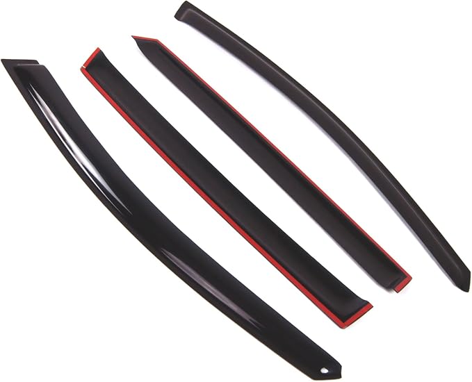 WD2-523 Dark Smoke 4 Pcs Set Window Visor (Outside Mount) Deflector Rain Guard Compatible with 2006-2014 Subaru B9 Tribeca