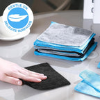 Cleaning Cloth Dry Erase Cloth Cleaning Rags Reasonable Kitchen Towels Microfiber Towels Cars Wash(6 x 6 Inch,Blue/Gray/Black,50 Pcs)