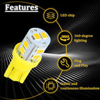 24PCS LED Interior Car Lights, T10 31mm 41mm Dome Bulb Kit, Yellow | 194 168 2825 DE3175 578 sockets, alloy PCB, output for map trunk license tag, plug in, automotive accessories