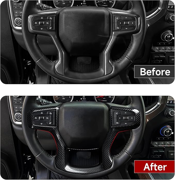 Car Sticker ABS Carbon Fiber Decal Trim for 2019-2025 Chevy Silverado Blazer | for 2021-2024 Tahoe Suburban Interior Decal Accessories