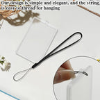 4Pcs Flip-Top Transparent Card Holder Car Hanging Photo Frame with Black Rope, Car Picture Holder Decor, Custom Rear View Mirror Hanging Picture Photo Ornament