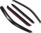 Outside Mount Window Vent Visors Rain Guards Compatible with Nissan Frontier Crew Cab 17-18 | Side Window Wind Deflectors Rain Shields | Black Tinted, 4 Pcs Set, BGWV-340B