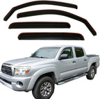 in-Channel Window Visors Rain Deflectors for 2005-2015 Toyota Tacoma Double Cab,4-Piece Smoke Tinted Rain Guards,UV-Resistant ABS,No Drill Installation,Reduced Wind Noise & Rain Protection