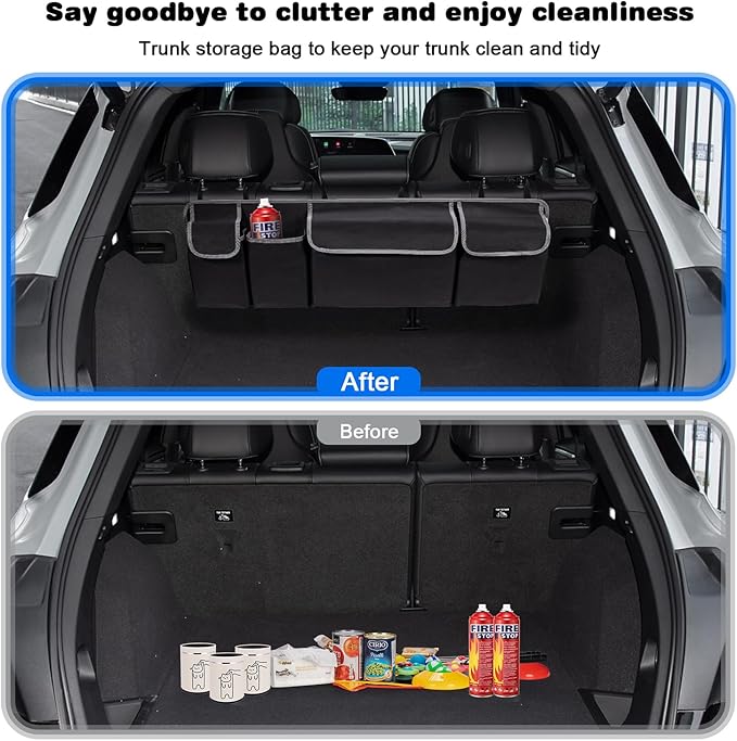 Car Trunk Organizer, Large Capacity Car Storage Bag with 4 Pockets, | Collapsible Backseat Organizer for SUV/MPV/Truck, 40.16" x 11.02"