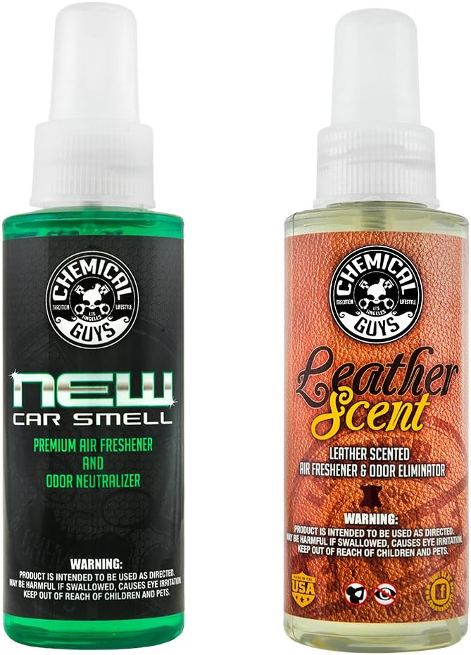 AIR_300_04 New Car and Leather Scent Sample Kit, Great for Cars, Trucks, SUVs, RVs & More (4 fl oz) (2 Items)