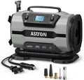 Tire Inflator Portable Air Compressor Pump 150PSI 12V DC/110V AC with Dual Metal Motors&LED Light, Automotive Car Accessories&Two Modes for Car, Bicycle Tires and Air Mattresses, Gray