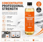 High Foam Car Wash Soap, pH Neutral Car Shampoo for Foam Cannon, Gun or Bucket Wash, Concentrated Car Soap Safe for Wax, Sealant, Ceramic Coating and Clear Coat, Gloss Finish Formula