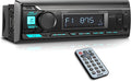 Pyle Marine Bluetooth Stereo Radio - 12v Single DIN Style Boat In dash Radio Receiver System with Built-in Mic, Digital LCD, RCA, MP3, USB, AM FM Radio - Remote Control - PLMRB29B (Black)