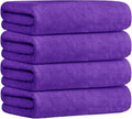 Bath Towel, Microfiber Bath Towels Set 4 Pack (30" x 60") - Large Size, Extra Absorbent, Quick Drying, Multipurpose as Fitness Towel, Sports Towels, Yoga Towel, Violet