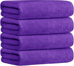 Bath Towel, Microfiber Bath Towels Set 4 Pack (30" x 60") - Large Size, Extra Absorbent, Quick Drying, Multipurpose as Fitness Towel, Sports Towels, Yoga Towel, Violet