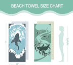 2 Pack Microfiber Beach Towel, Quick Dry Travel Towel Large Sand Free Towel for Beach, Camping, Swim Pool, Gym, Sports& Yoga 71"x32", Shark