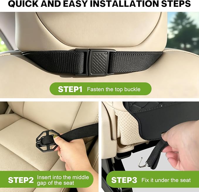 Seat Back Protectors for Kids Car Kick Mats with Large Pocket Organizer Waterproof Dustproof Anti-Scratch Front Seat Back Cover Fits Most Vehicles 2PCS