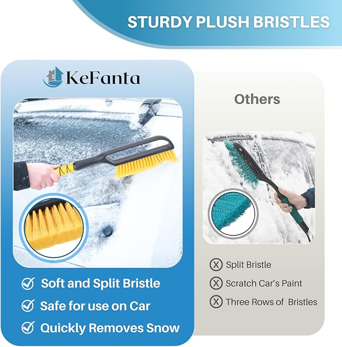 Ice Scrapers for Car Windshield, 2 Pack 27'' Snow Removal Brush for SUV and Truck Window, Automotive Winter Accessories