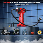 150PSI Tire Inflator Portable Air Compressor: Cordless Air Pump Compatible with Milwaukee 18V Battery - Car Tire Pump with LCD Display & LED Light for Auto, Motorcycles (Tool Only)