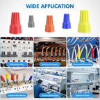 220PCS Wire Screw Caps Terminals Kit 5 Sizes Electrical Assortment Spring Thread Insulated Twist on Connectors for 22-12 AWG Wires