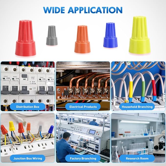 120PCS Yellow Wire Connectors Kit 16-14 AWG Electric Wire Caps Insulating Insert Twist Electrical Wire Terminal with Spring for Connect Electrical Wiring Automotive Car Truck Boats Marine