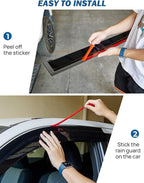 Low Profile Rain Guards Compatible with 2016-2023 Tacoma Double Cab Outside Mount Window Vent Visor Tape-On Window Deflectors Vent Shades 3rd Gen Tacoma Accessories