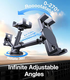 Tablet Holder for Car iPad Holder for Car【Windshield+Dash】Suction Cup ipad Mount for Truck Stand【360° 】Tablet Car Mount soporte de telefono para carro for All 4.7"-12.9" Apple iPad Samsung Galaxy Tab