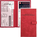 Registration and Insurance Card Holder - Car Organizer - Red | Vehicle Glove Box Document Organizer, Auto Essential Paperwork Holder for Contact Information Cards, Interior Car Accessories