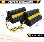 Wheel Chocks for Trailers RVs camper Trucks and Small Aircraft wheel chock, Wheel Chocks Block with 3 Reflective Strips ,Versatile Heavy Duty Solid Rubber Wheel Immobilizers & Chocks[2 Pair 4 Pack]