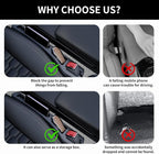 2PCS Car Seat Gap Filler Organizer,Multifunctional Car Gap Filler Organizer Storages Function,Universal Console Catcher Between Seats Cars Interior Accessories (Balck)