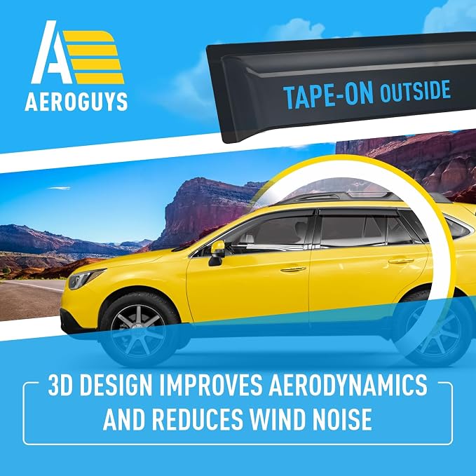 Extra Durable Window Deflectors Tape-On Window Visors Rain Guards Fit for Outback 2015-2019, Sun Visors, Wind Vent for Shades, Exterior Car Accessories - 4pcs. AG0876