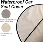 Car Seat Cover Protector Front Seats,for Gym Workout,Running,Swimming,Beach and Hiking,Waterproof Sweat Towel Bucket Seat Covers for Cars SUV Trucks (Off-White, 2Pcs)