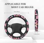 Tropical Flamingo Steering Wheel Cover Non-Slip Auto Steering Wheel Protector Car Accessories Universal Fit 15 Inches for Men Women
