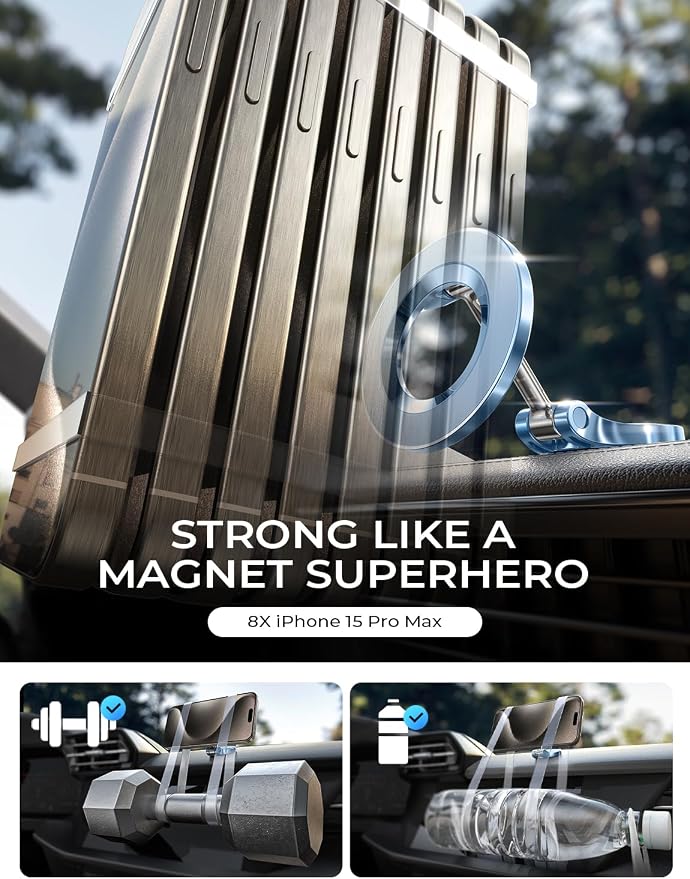 for iPhone MagSafe Car Mount [24 Strong Magnets] 360 Degrees Ultra Magnetic Phone Holder for Car Dashboard, Universal Car Phone Mount Magsafe Accessories for iPhone17 Pro Max Air 16 15 14, Blue