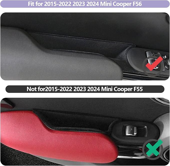 for 2024 Mini Cooper F56 Organizer Front Door Side Storage Box Door Side Organizer Grab Tray 2015-2024 Mini Cooper Countryman Armrest Phone Container Accessories 2PCS