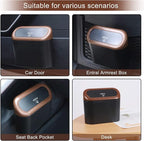 Car Trash Can with Lid, Leakproof Vehicle Trash Bin Auto Dustbin Organizer, Waterproof Mini Garbage Bin Trash Container with Garbage Bag for Automotive Car, Home, Office, Kitchen
