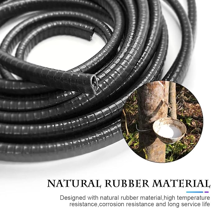 U Shape Rubber Seal Car Edge Trim, Automotive Door Protector, No Glue Required, Universal for Most Cars, Black/10FT