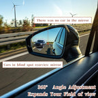 Heart Blind Spot Mirrors 2 Pack, Adjustable Wide Angle Car Side | Convex rear view mirror for cars, SUVs & trucks. Eliminates blind spots, enhances visibility. Easy stick-on installation,