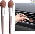 2PCS Car Interior Dust Brush, Soft Scratch Free Auto Detailing Brushes, Universal Vehicle Interior Cleaning Tool for Automotive Dashboard, Air Vents, Leather (Long Pink)