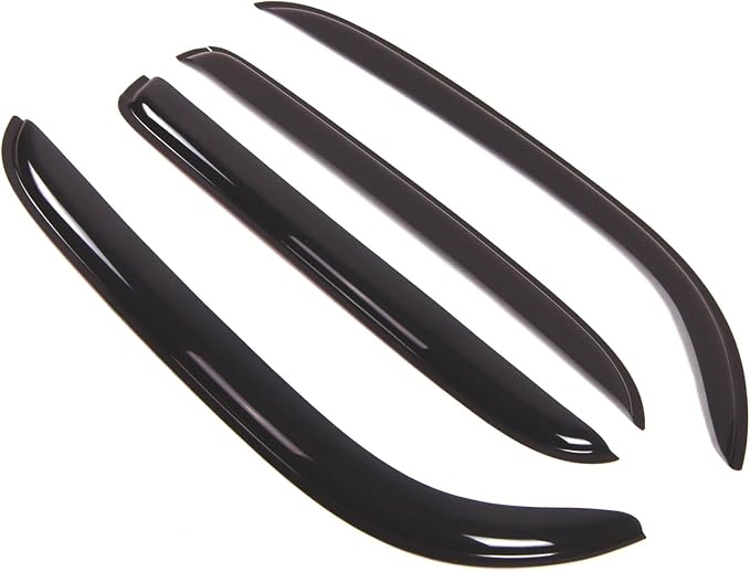 WD2-337 Dark Smoke 4 Pcs Set Window Visor (Outside Mount) Deflector Rain Guard Compatible with 2009-2015 Nissan Cube