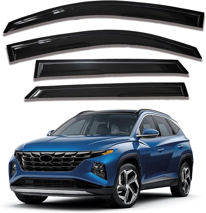 Side Window Visors rain Guards Vent Deflectors Compatible with Hyundai Tucson 2022-2025, Vent Deflector Window Rain Guard Sun Shade Visors, Car Accessories 4PCS 2023 2024