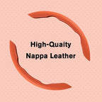 Nappa Leather Steering Wheel Cover, Segmented Steering Wheel Protector, 2PCS Universal 99% Car Wheel Cover Protector (Orange)