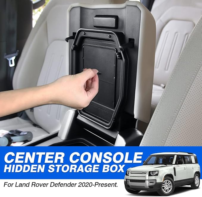 Center Console Hidden Organizer for Land Rover Defender Accessories Defender 90 110 130 2020-2025 2026 Armrest Hidden Storage Box Compartment