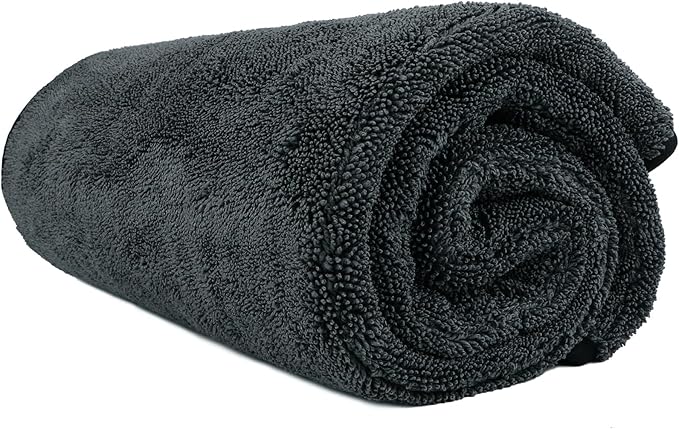 Professional Car Drying Towel (36"x 24") with Twisted-Loop Technology, 1200GSM for a Streak-Free Finish – Microfiber Towels for Cars, Trucks, SUVs, RVs and Motorcycles