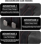 1 Pack Black Leather Car Headrest Hooks Purse Bag Storage Holders for Car Seats
