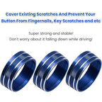 Audio Air Conditioning Button Cover Decoration Twist Switch Ring Trim for Jeep Wrangler JK JKU Patriot 2011-2018, Compass 11-16, Liberty 08-12, Dodge Challenger 08-14 Interior Accessories (Blue)
