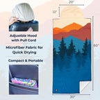 Car Seat Towel Cover – Hooded Moisture-Wicking Microfiber Seat Protector – 30" x 60" – for Runners and Outdoor Enthusiasts – Sedona
