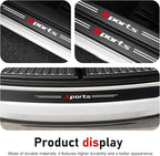 9 PCS Car Door Sill Protector, Carbon Fiber Rear Bumper Guard Strip, Leather Threshold Sticker, Anti-Scratch Auto Door Entry Guards Sill Protector, Universal for Most Vehicles (Black)