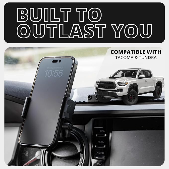 Tackform Link Vent Phone Mount Compatible with 2016-2023 Toyota Tacoma and 2014-2021 Toyota Tundra | Aluminum | Zero Slip, Anti-Scratch | Universal Holder Compatible with iPhone, Galaxy, More | Red