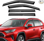 Rain Guards Fit for Toyota RAV4 2019-2025, Tape-On Window Deflector Extra Durable Side Sun Rain Guard 2019 2020 2021 2022 2023 2024 2025 RAV4 Visor Deflectors Black 4 PCS